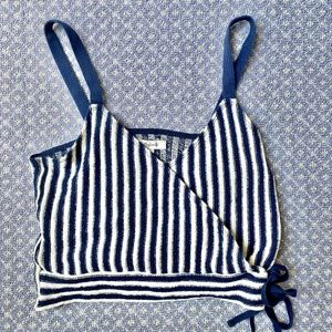 Madewell Blue Striped Tank Small